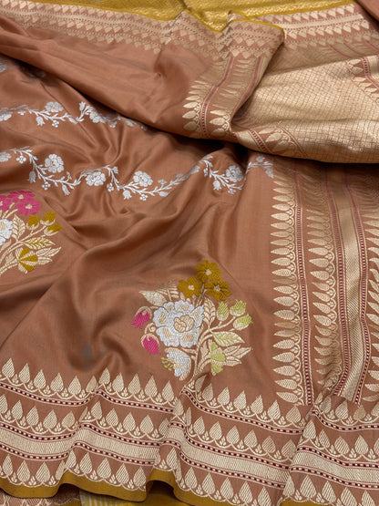 Coffee BrownBanarasi Pure Katan Silk Handwoven Saree