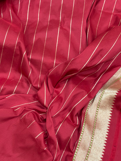 Red Banarasi Pure Katan Silk Handwoven Saree