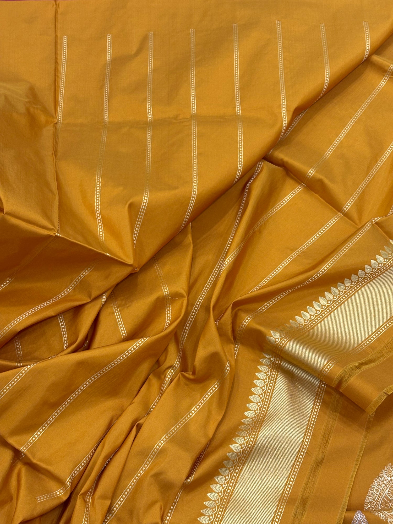 Yellow Banarasi Pure Katan Silk Handwoven Saree