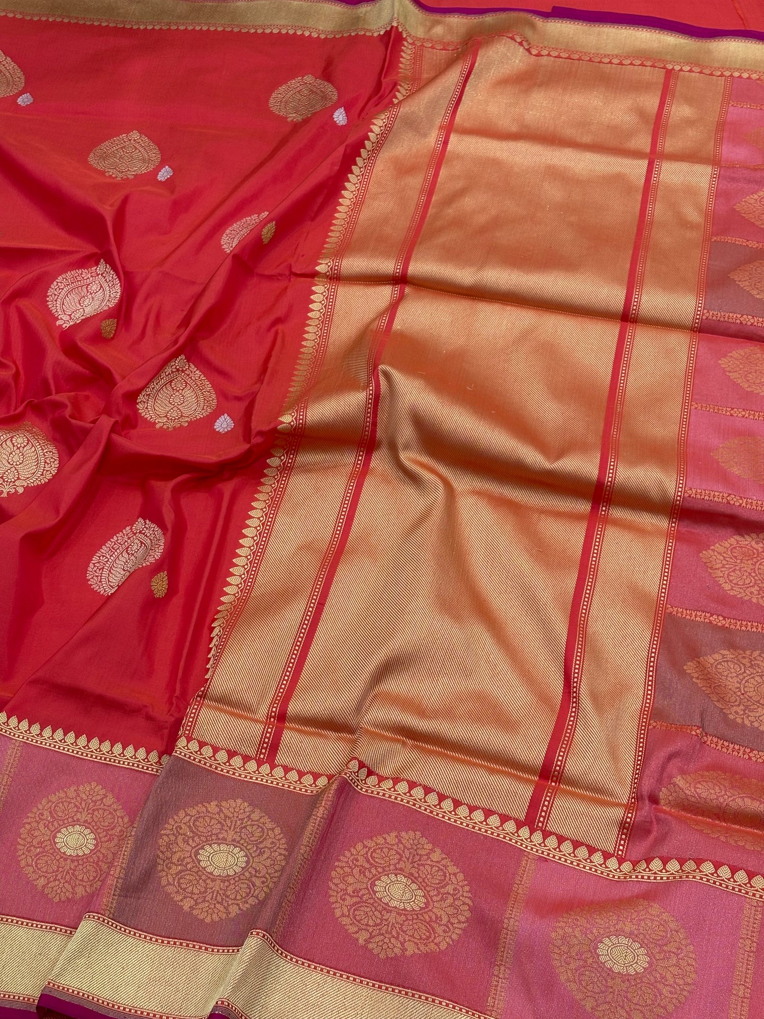 Yellow Banarasi Pure Katan Silk Handwoven Saree