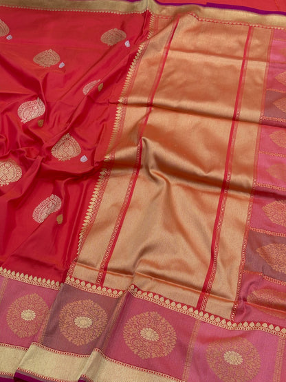 Yellow Banarasi Pure Katan Silk Handwoven Saree