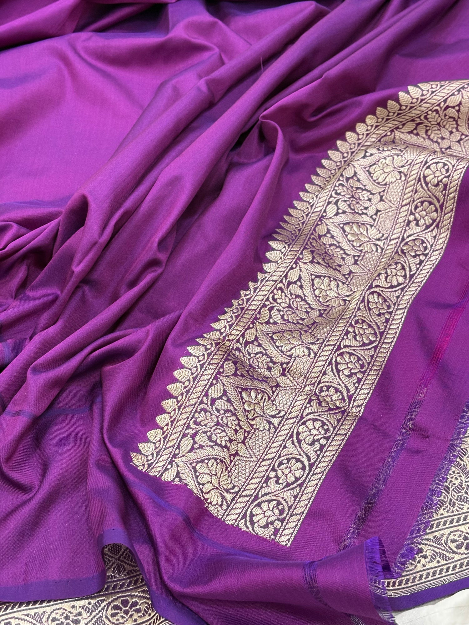 Rani Pink Banarasi Pure Katan Silk Handwoven Saree