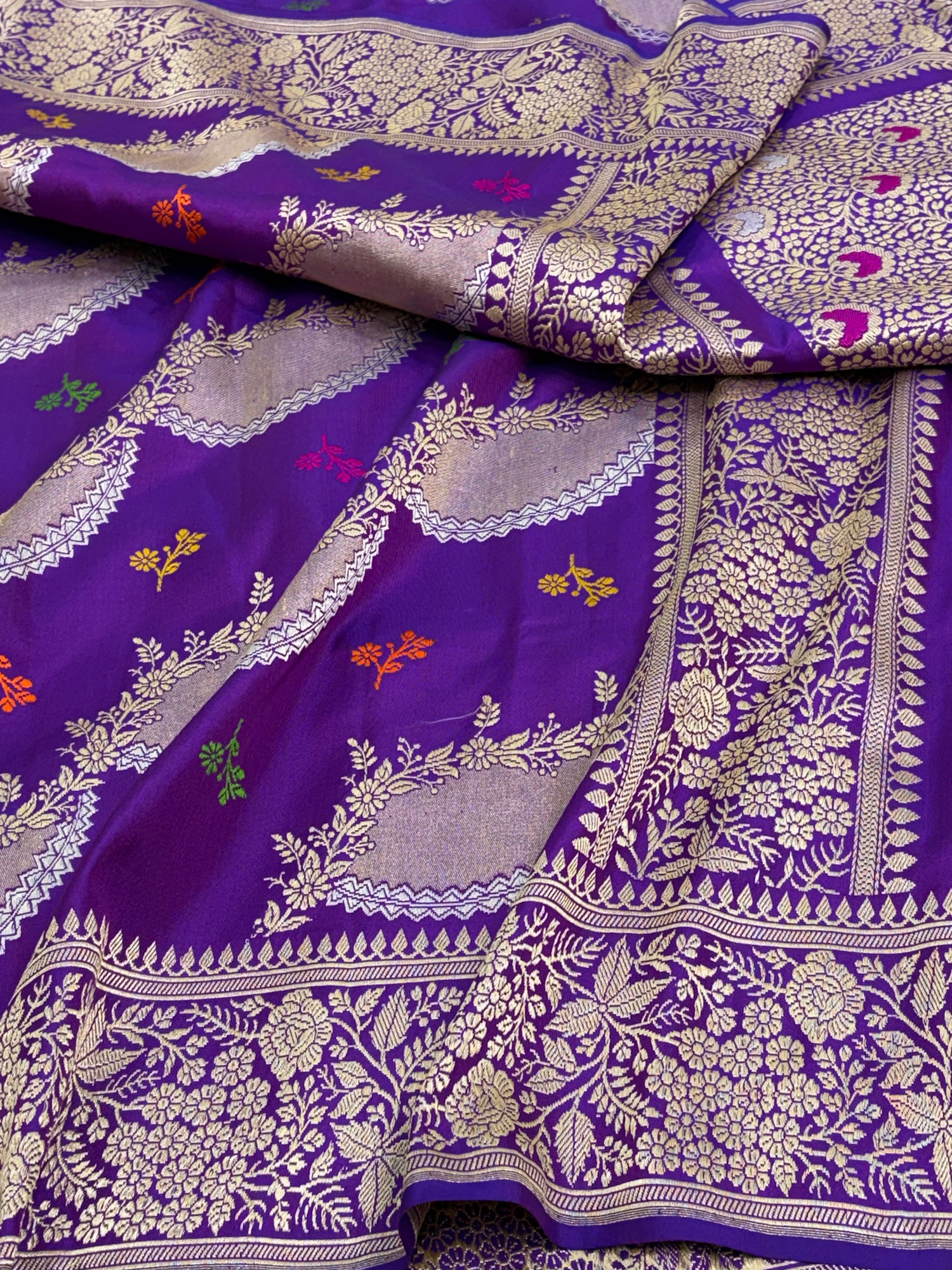 Purple Banarasi Ektara Jaal Saree