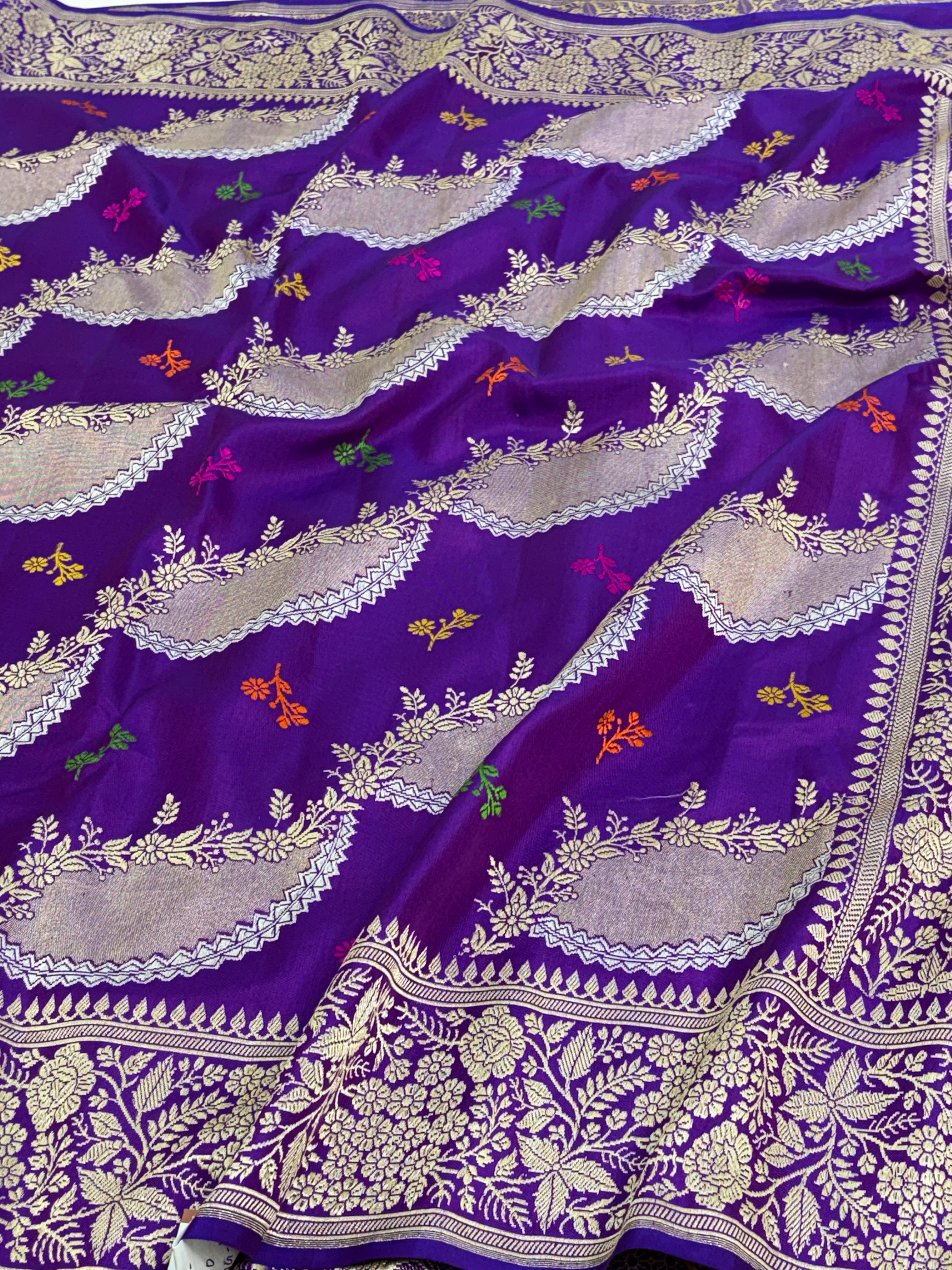 Purple Banarasi Ektara Jaal Saree