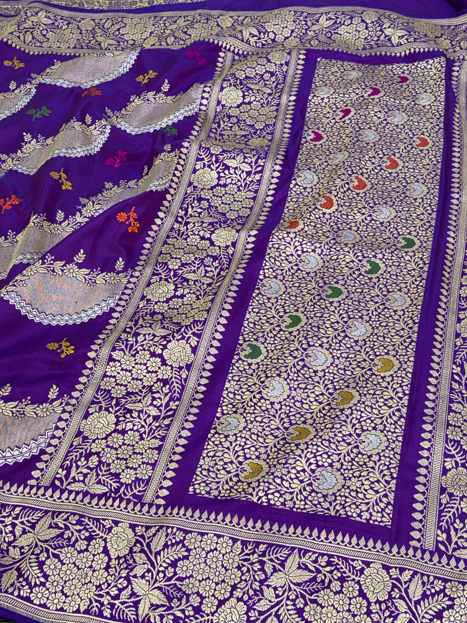 Purple Banarasi Ektara Jaal Saree