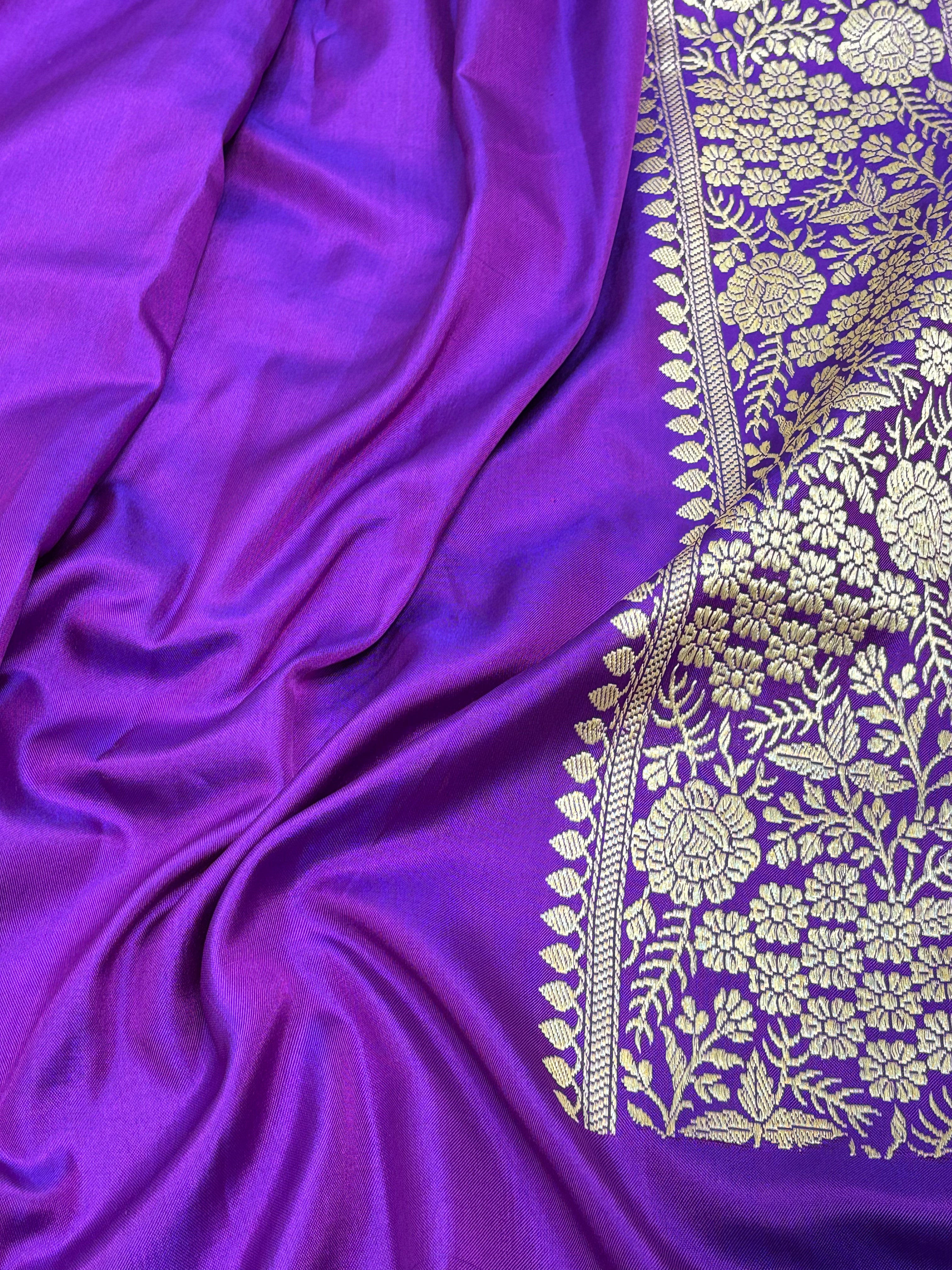 Purple Banarasi Ektara Jaal Saree