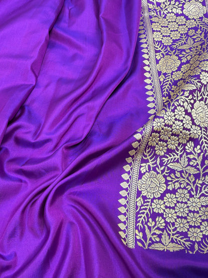 Purple Banarasi Ektara Jaal Saree