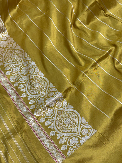 Yellow Banarasi Modern Necklace Jaal Saree