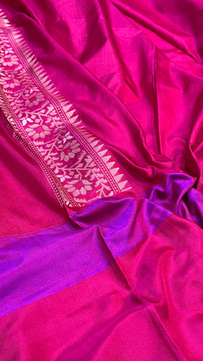 Festive Orange Pure Banarasi Ektara  Silk Handwoven Saree