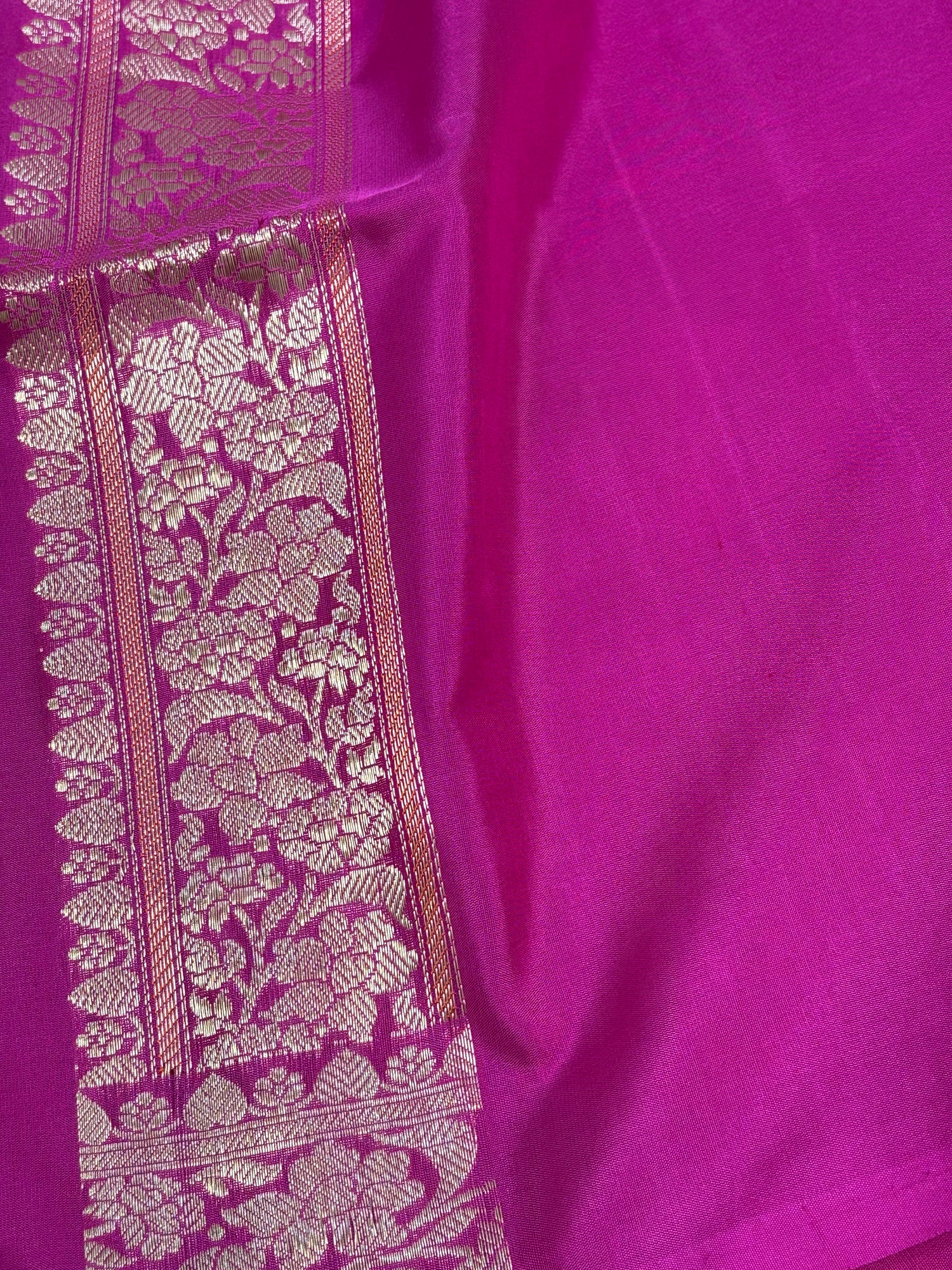 Pink Banarasi Katan Silk Gulfam Buta Meenakari Saree