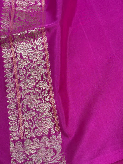 Pink Banarasi Katan Silk Gulfam Buta Meenakari Saree