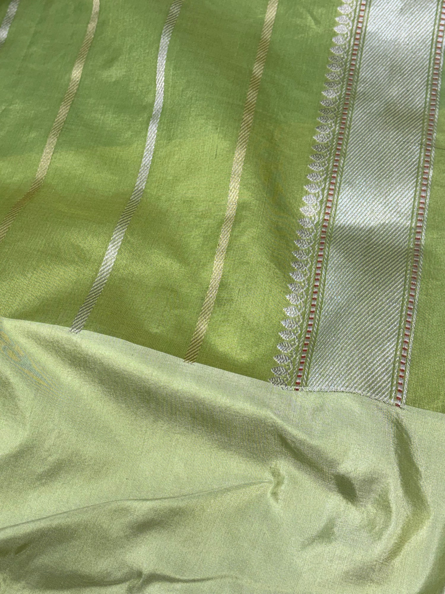 Teal Blue Kora Organza Kadhiyal Banarasi Saree with Artistic Meenakari Border