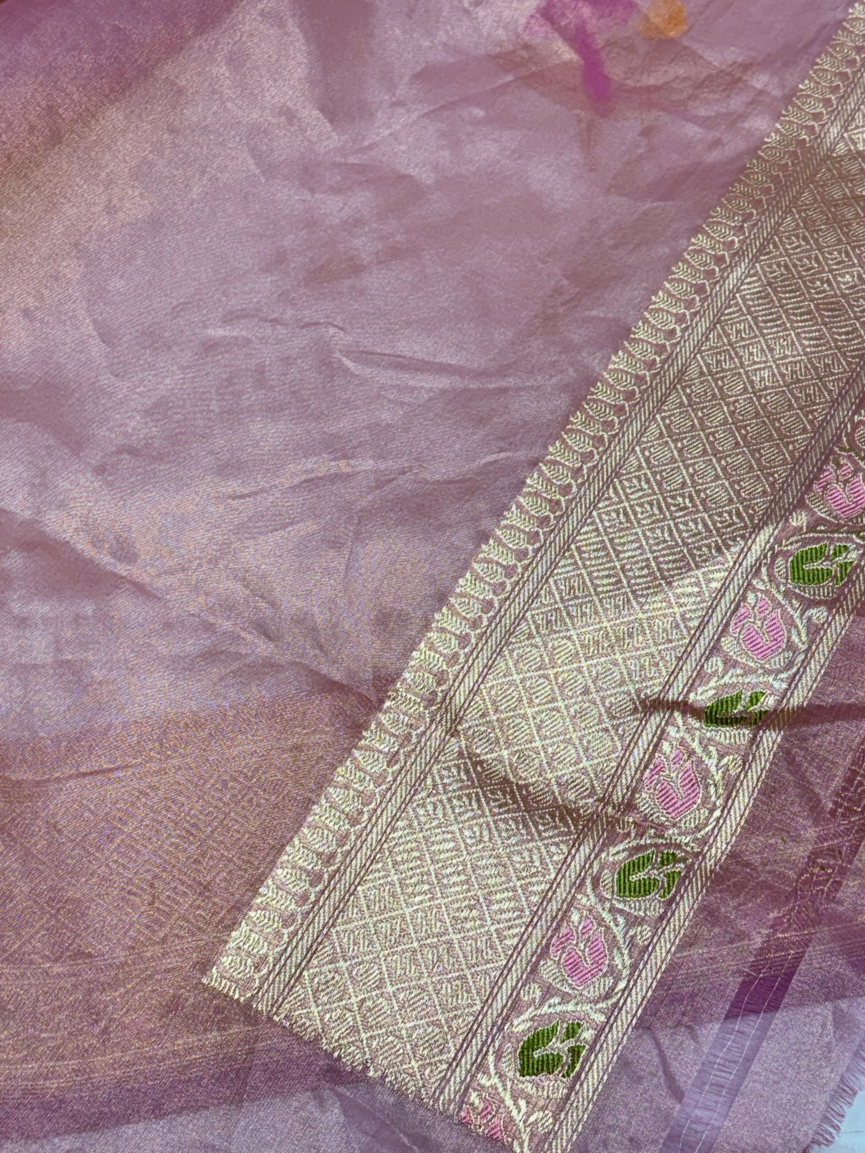 Handloom Tissue Tilfi Buta Banarasi Saree