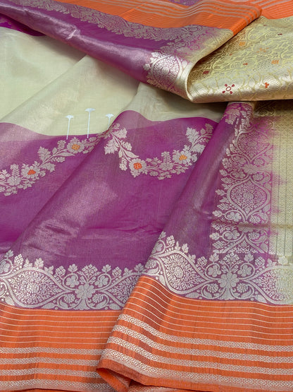 Modern Handwoven Tissue Banarasi Saree