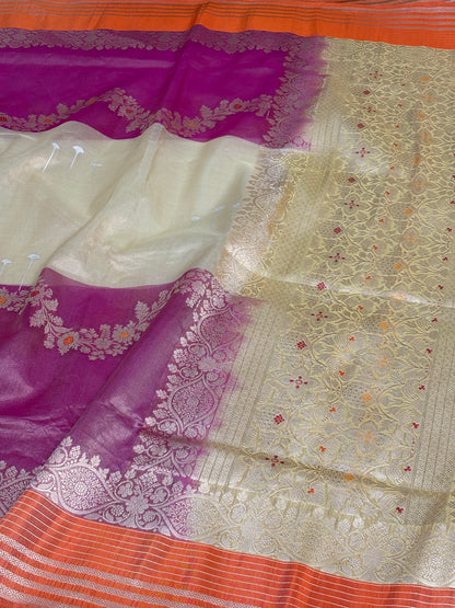 Modern Handwoven Tissue Banarasi Saree