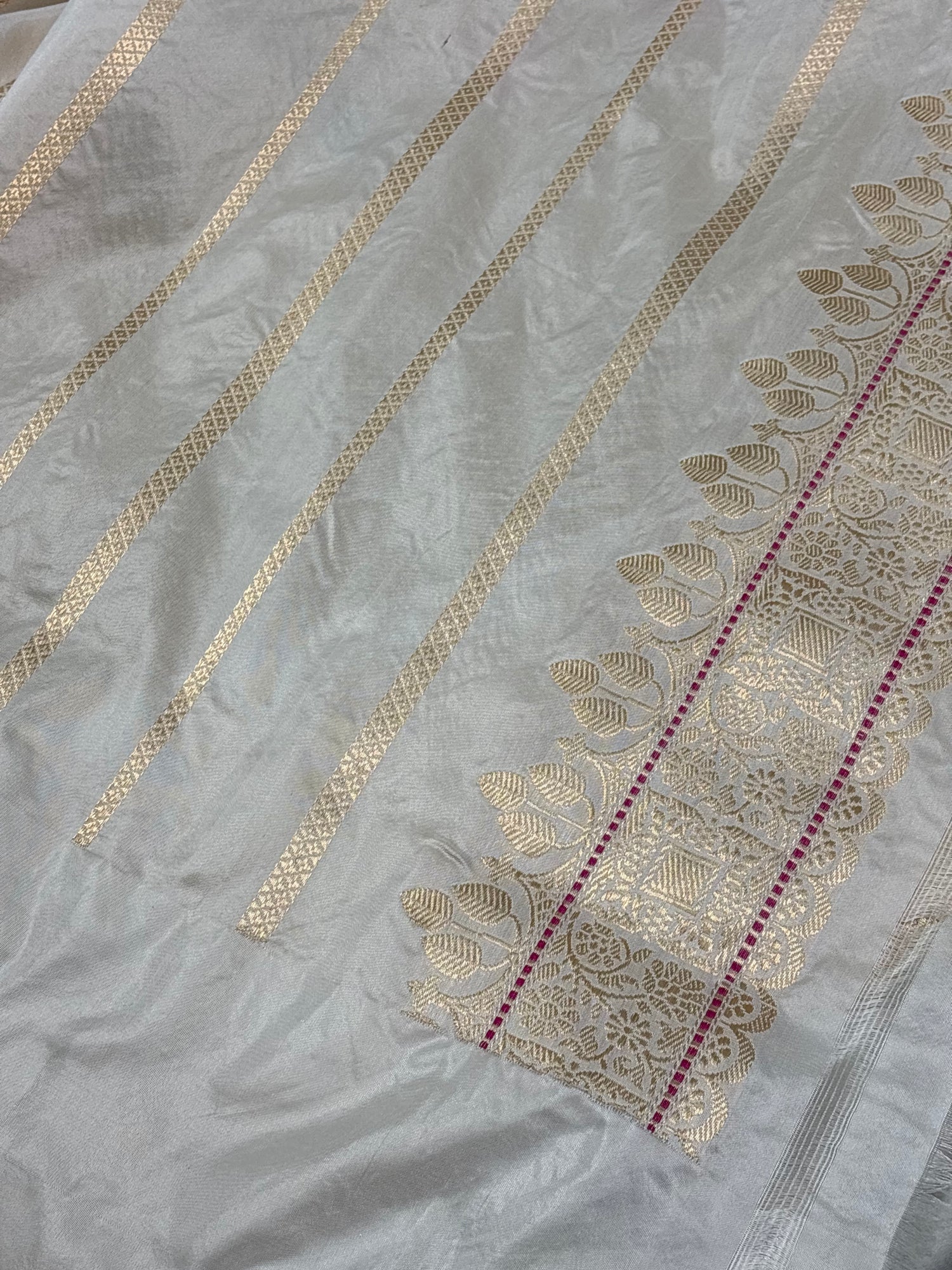 Modern Mustard Gold Handwoven Tissue Banarasi Saree