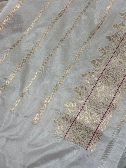 Modern Mustard Gold Handwoven Tissue Banarasi Saree