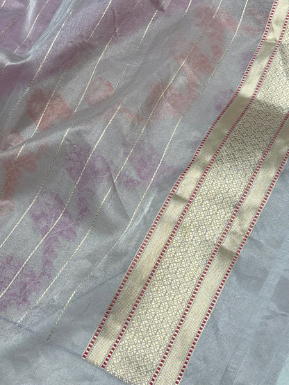 Pink Kora Kadhiyal Banarasi Saree