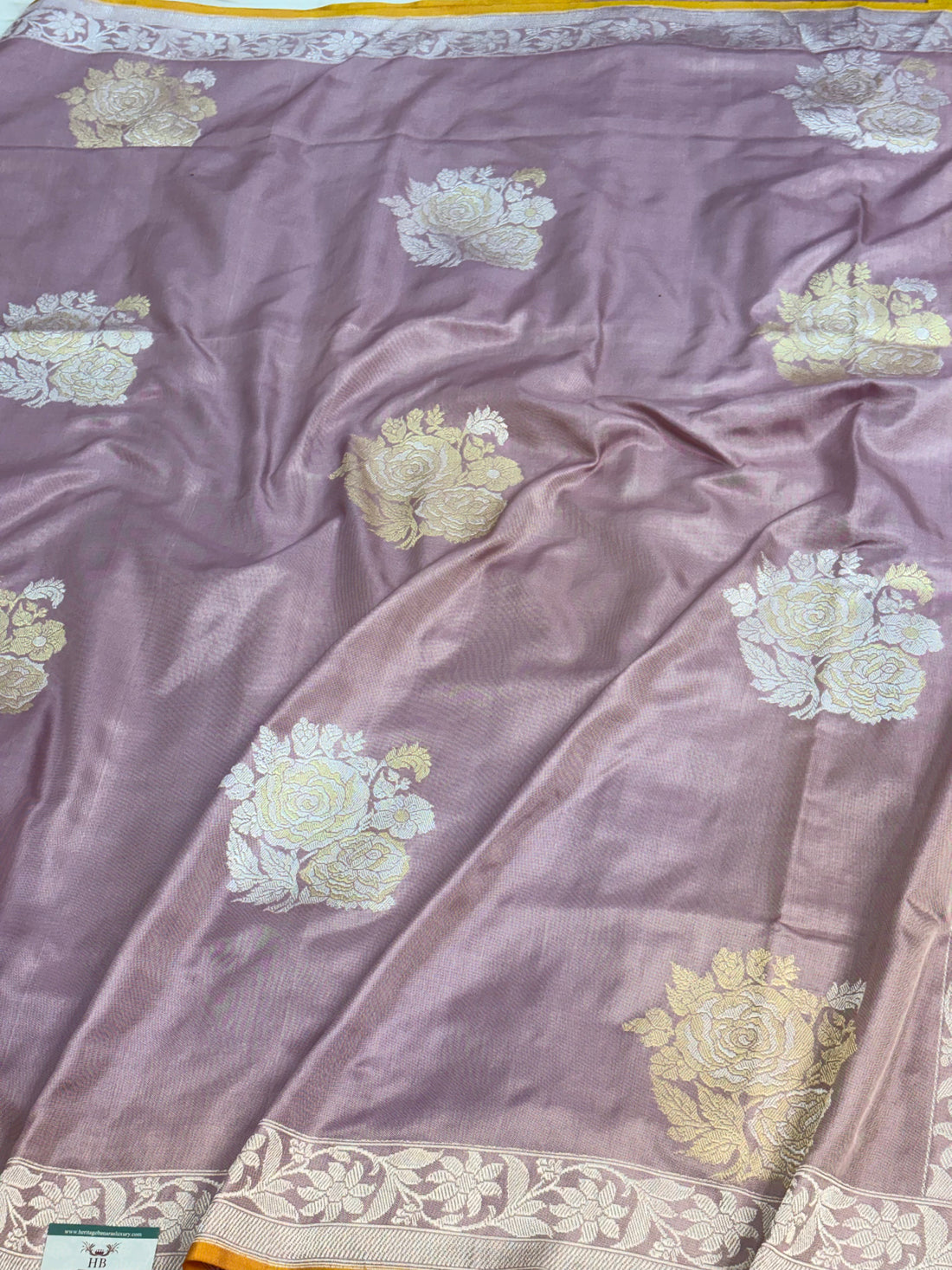 Mauve Banarasi Ektara Pure Katan Silk Saree