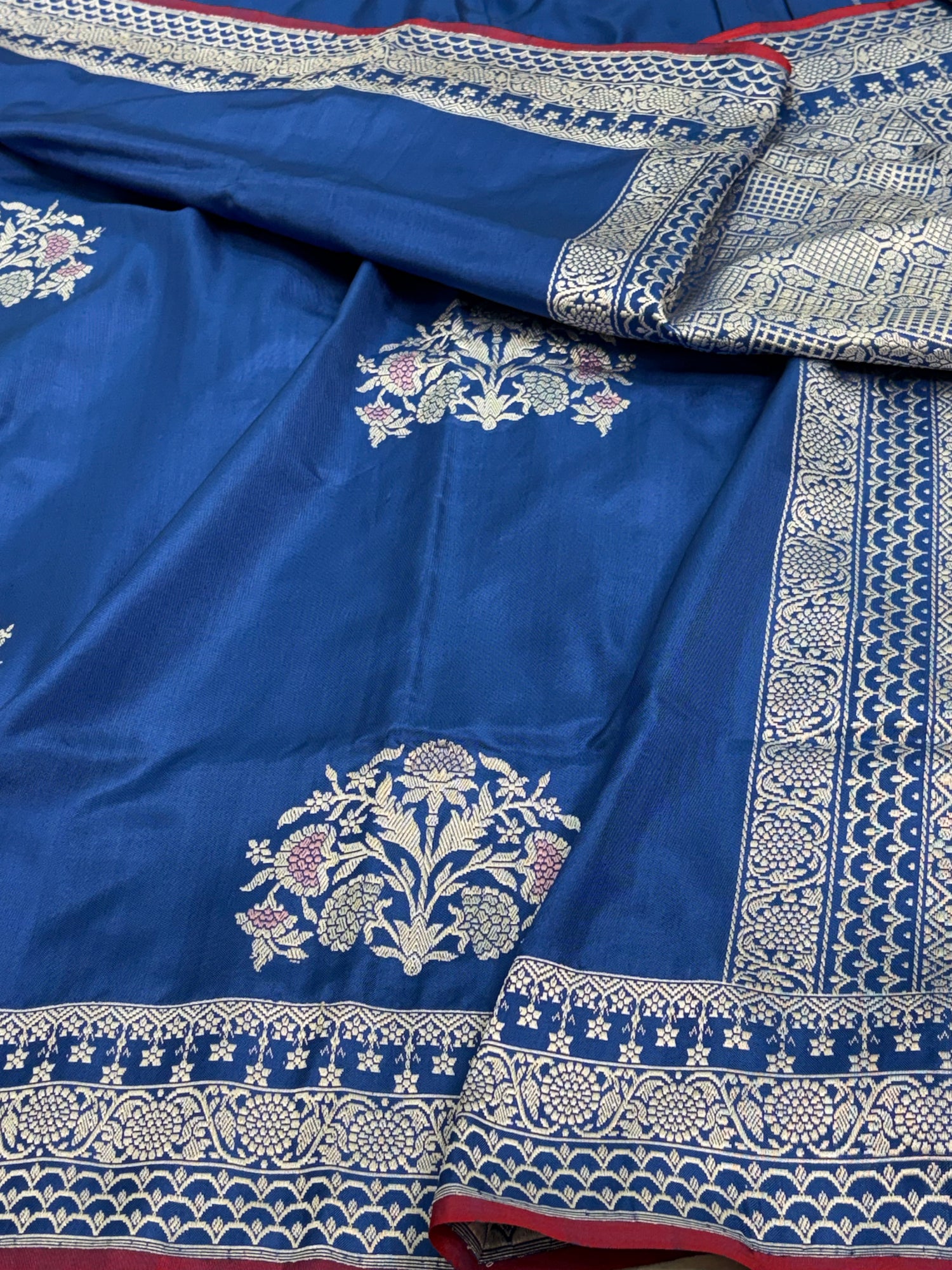 Royal Blue Banarasi Ektara Katan Silk Saree