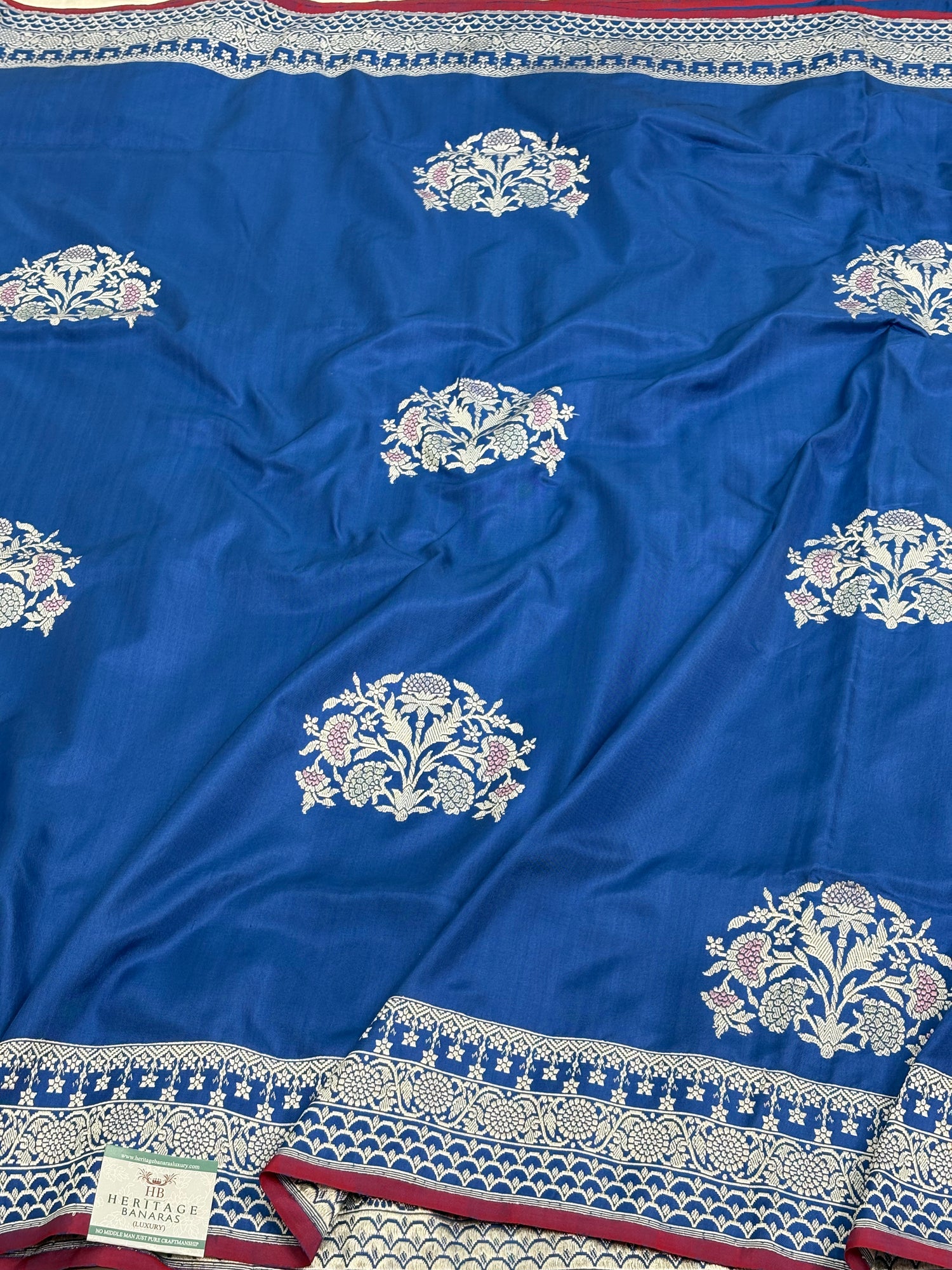 Royal Blue Banarasi Ektara Katan Silk Saree
