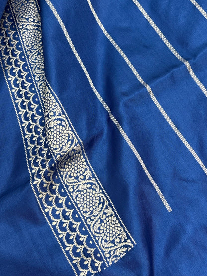 Royal Blue Banarasi Ektara Katan Silk Saree