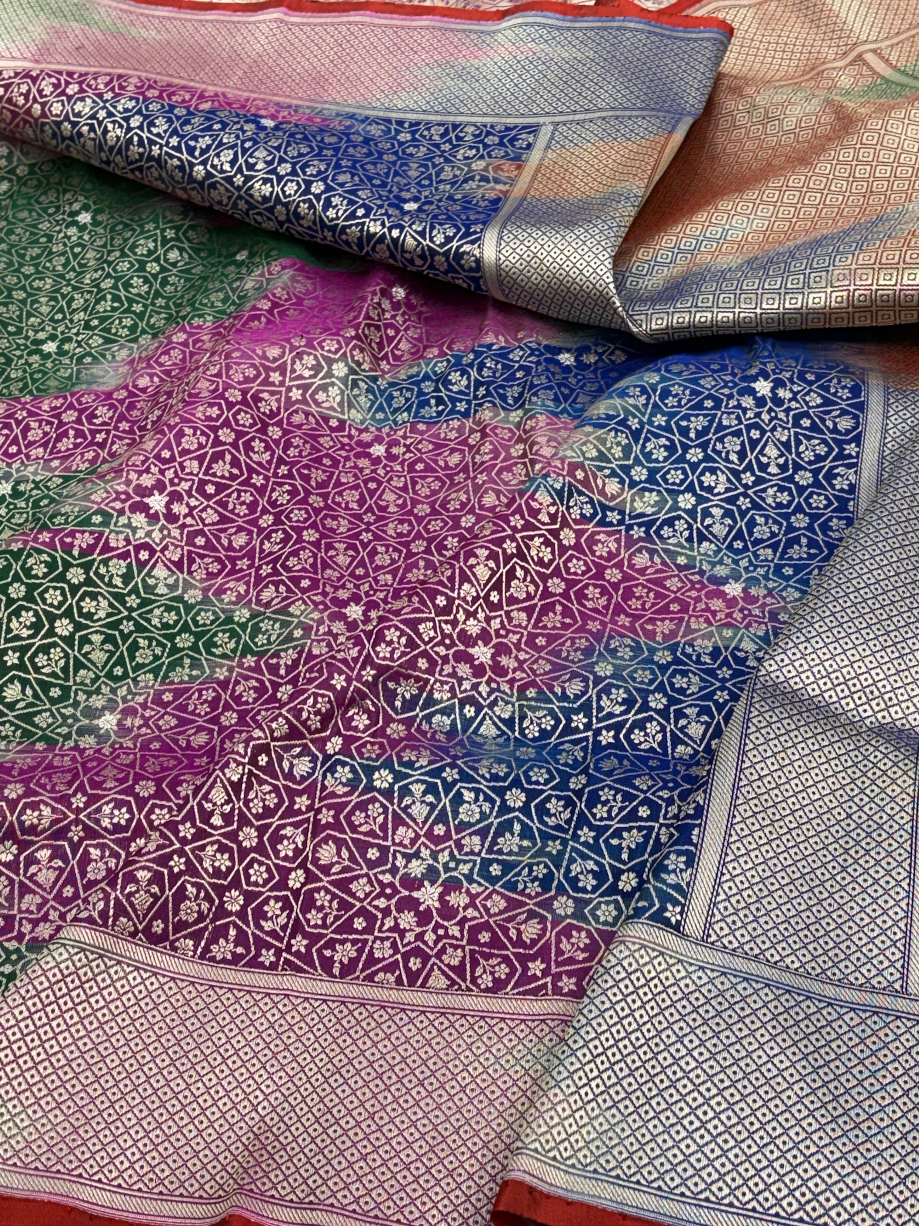 Handwoven Rangkat Khimkhab Banarasi Brocade Saree