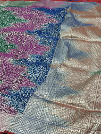 Handwoven Rangkat Khimkhab Banarasi Brocade Saree