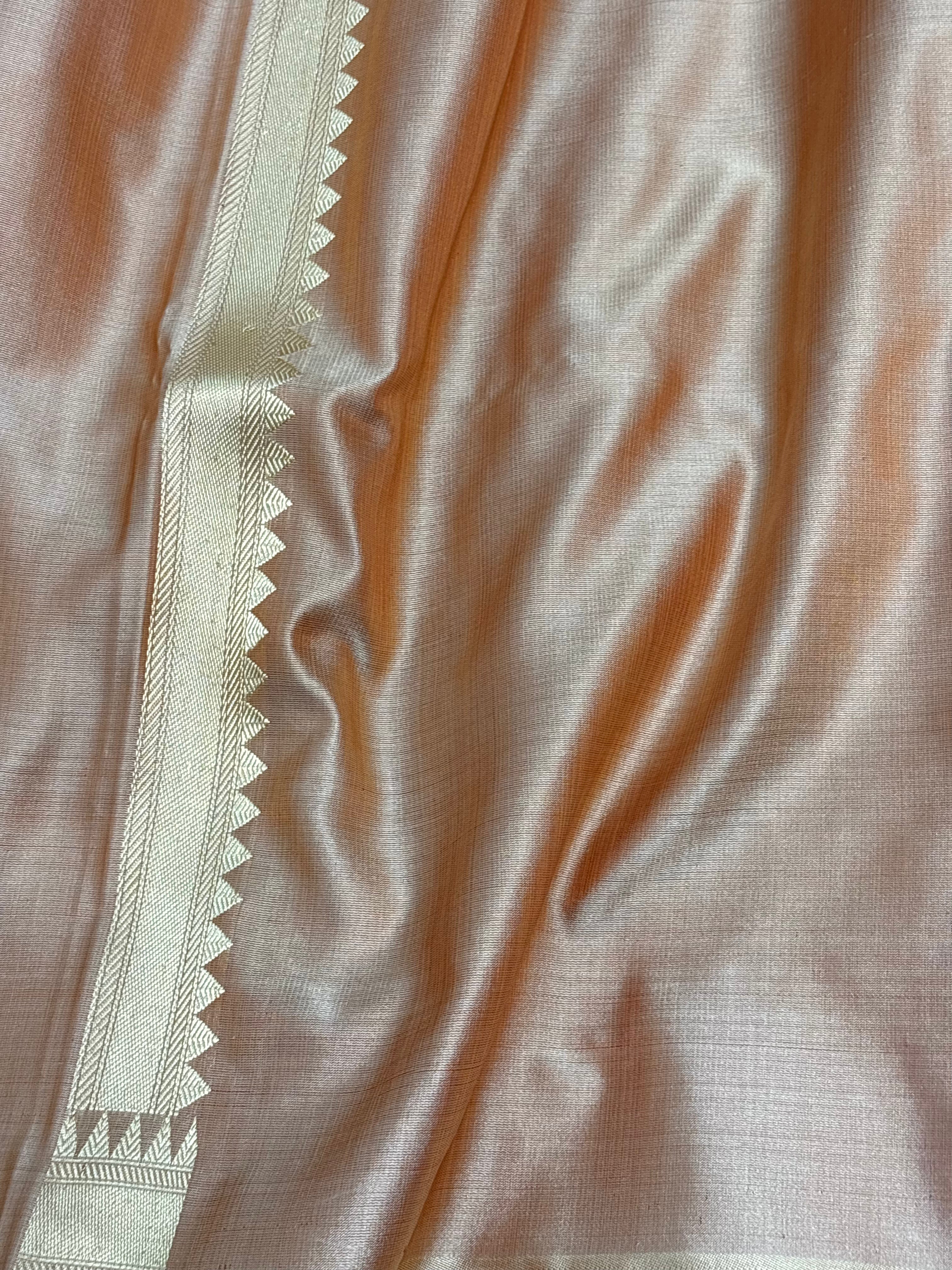 Brown Satin Tanchi Handwoven Banarasi Saree