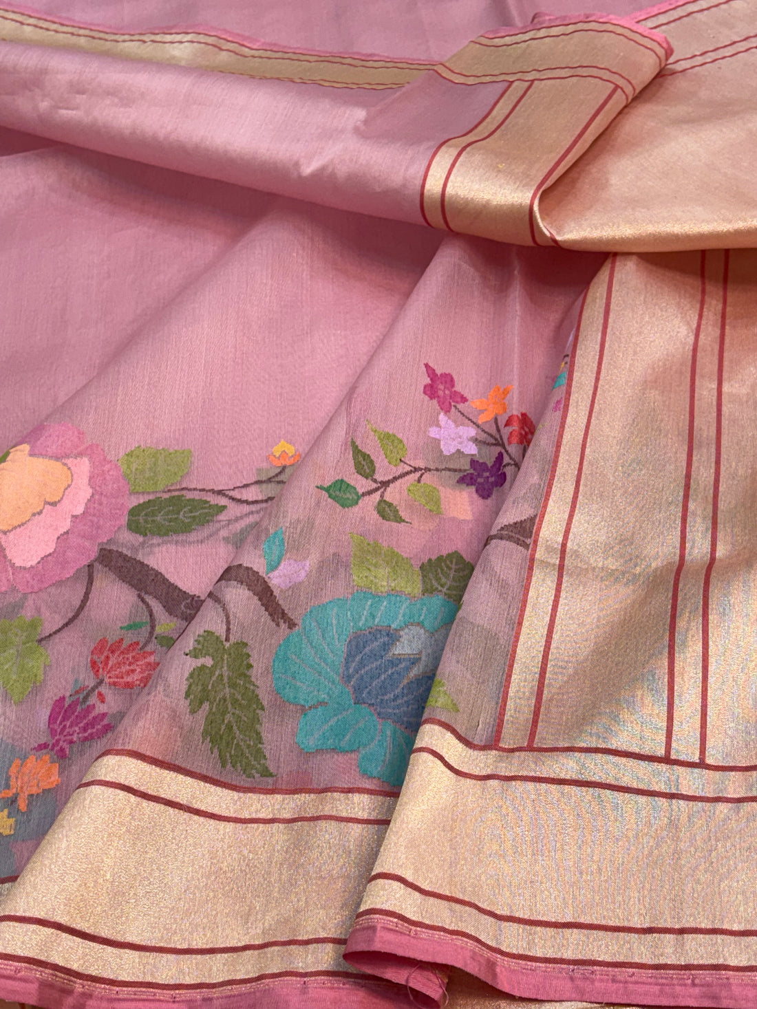 Pink Ektara Kora Jamdani Saree