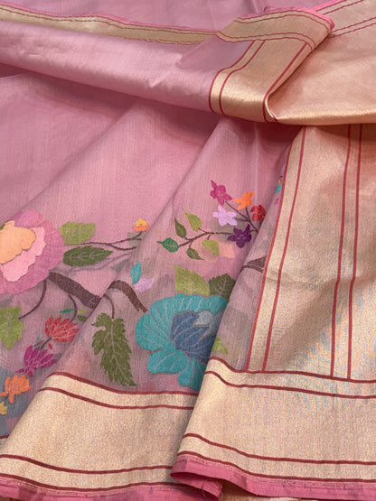 Pink Ektara Kora Jamdani Saree