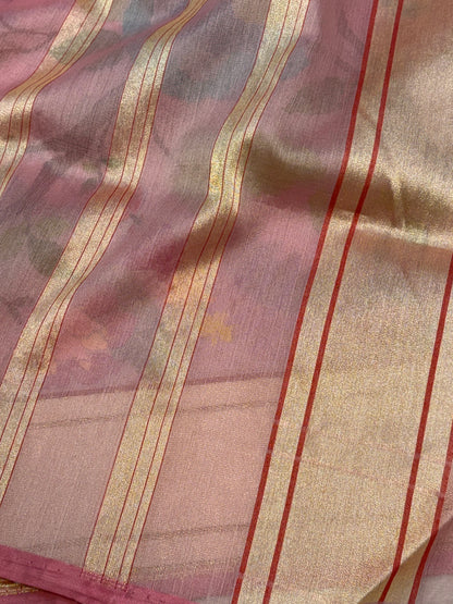Pink Ektara Kora Jamdani Saree