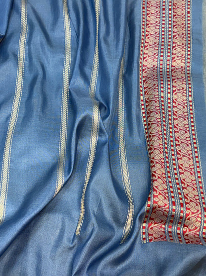 Pista Green Handwoven Banarasi Tissue Saree