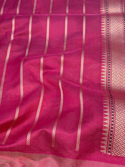 Light Green Handwoven Banarasi Kora Silk Saree