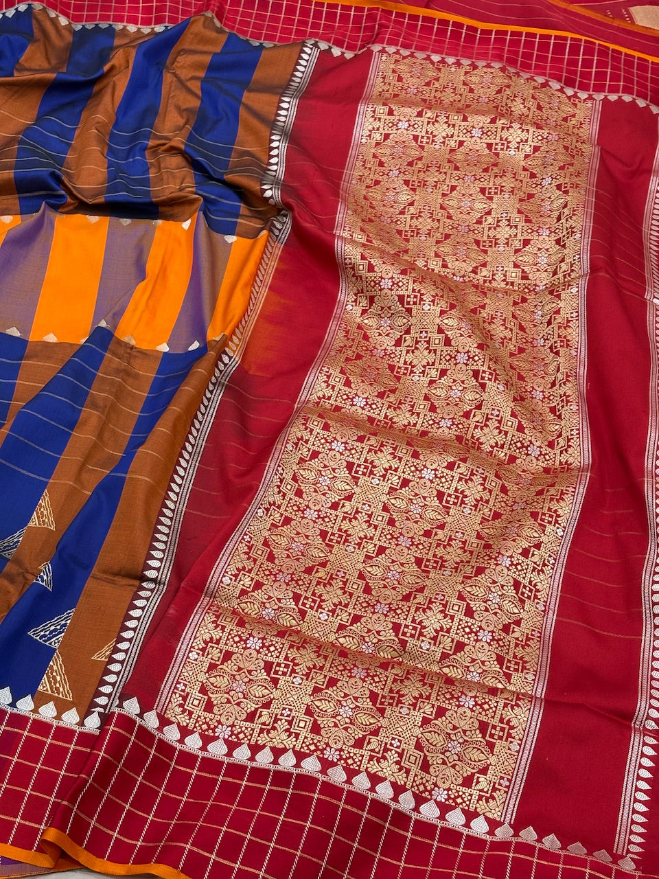 Red Banarasi Pure Katan Silk Handwoven Saree