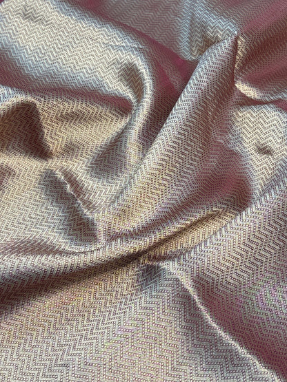 Pure Rani Pink Handloom Tissue Saree