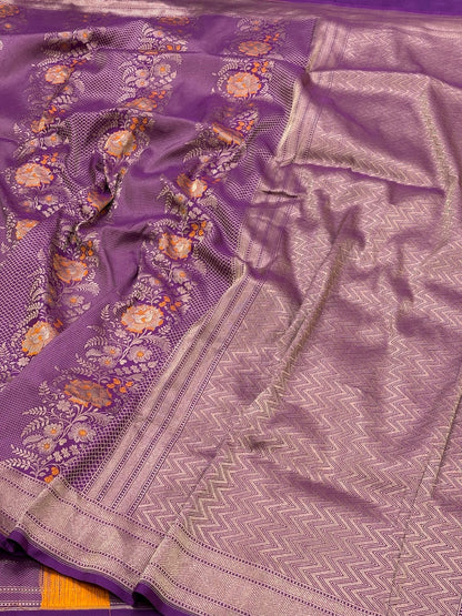 Magenta Banarasi Katan Brocade Silk Saree