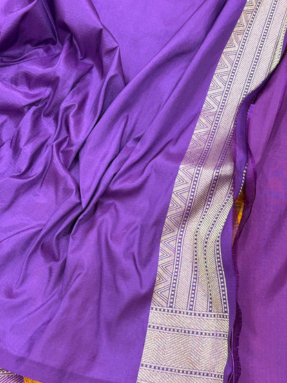 Magenta Banarasi Katan Brocade Silk Saree