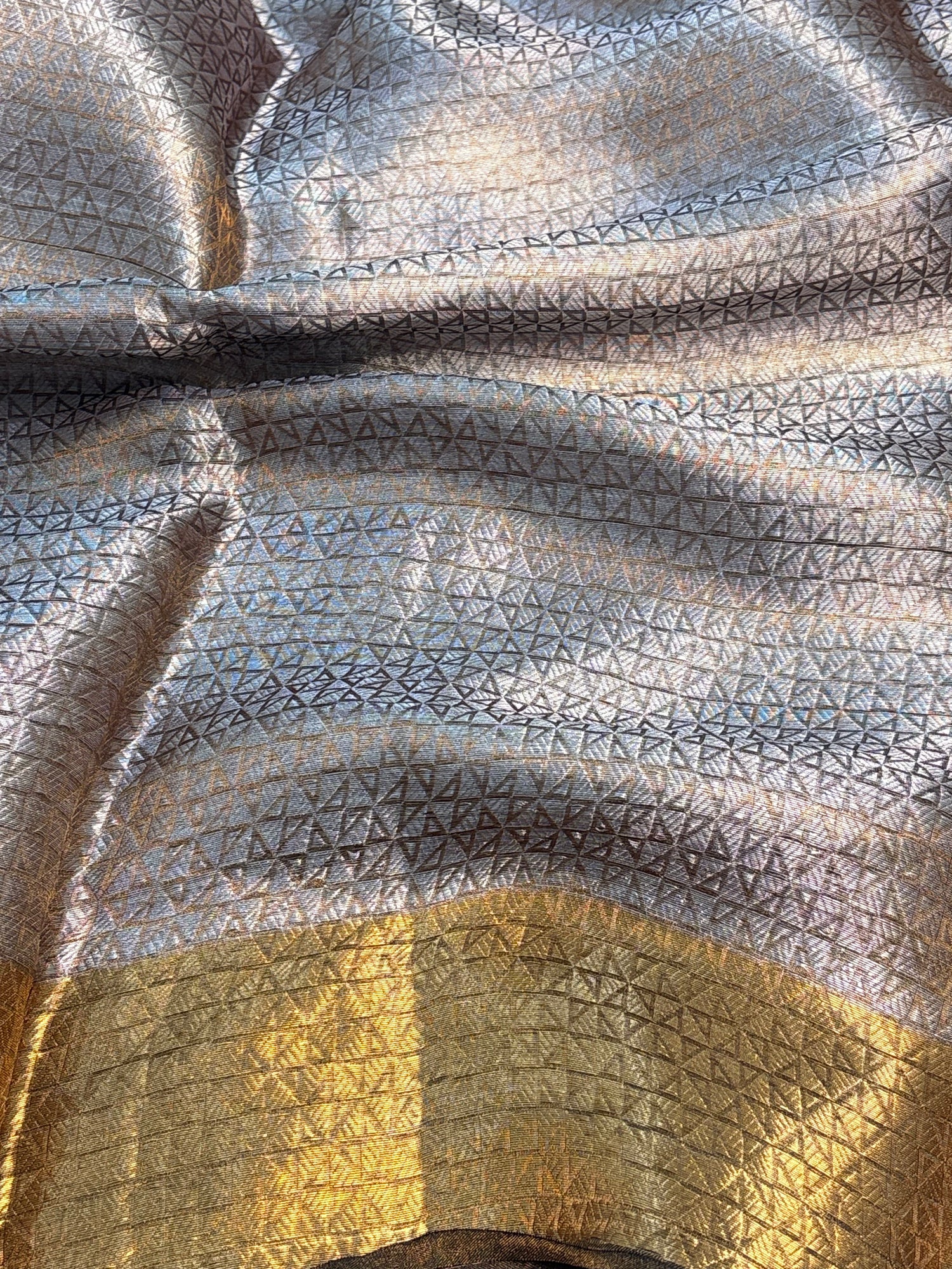 Brown Handloom Tissue Banarasi Brocade Saree