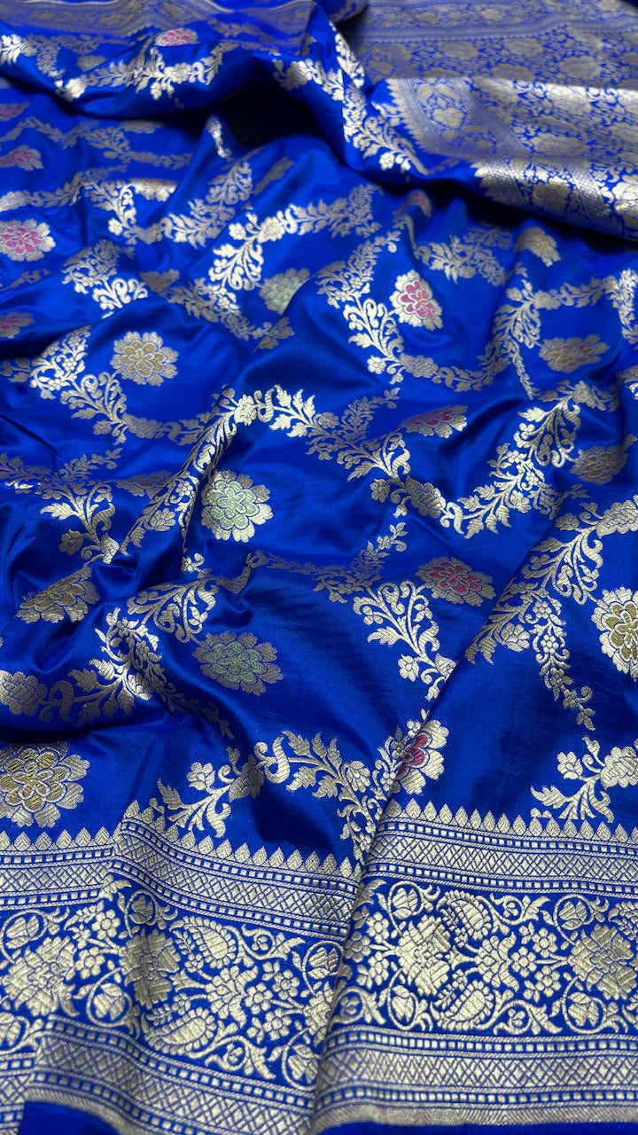 Blue Pure Banarasi Katan Silk Saree