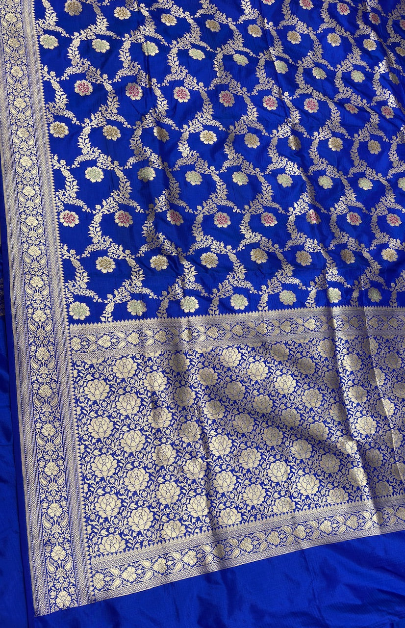 Blue Pure Banarasi Katan Silk Saree