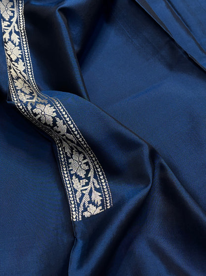 Neavy Blue Pure Banarasi Ektara  Silk Handwoven Saree