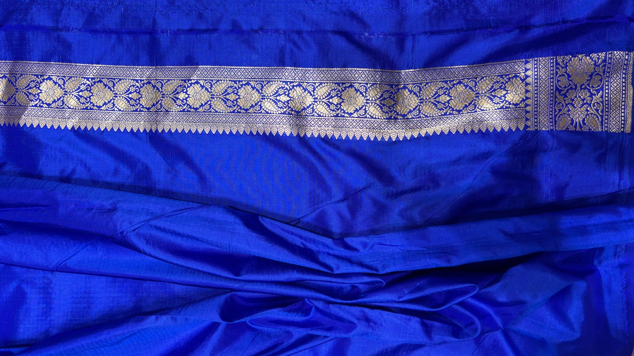 Blue Pure Banarasi Katan Silk Saree
