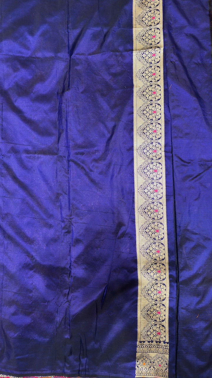 Royal Blue Pure Banarasi Katan Silk Saree