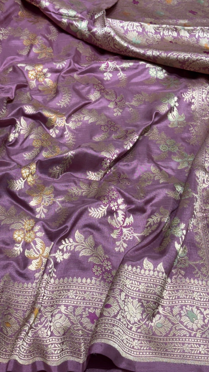 Pink Pure Banarasi Katan Silk Saree