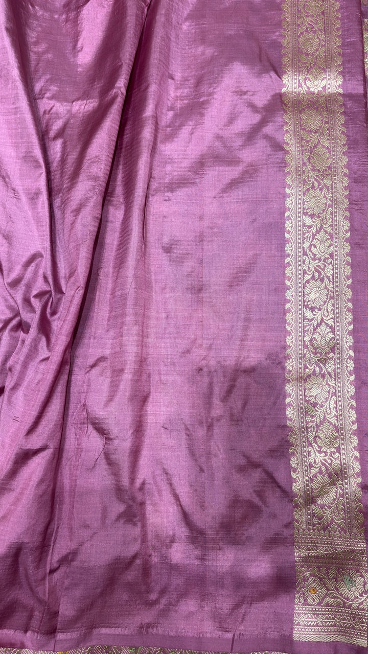 Pink Pure Banarasi Katan Silk Saree