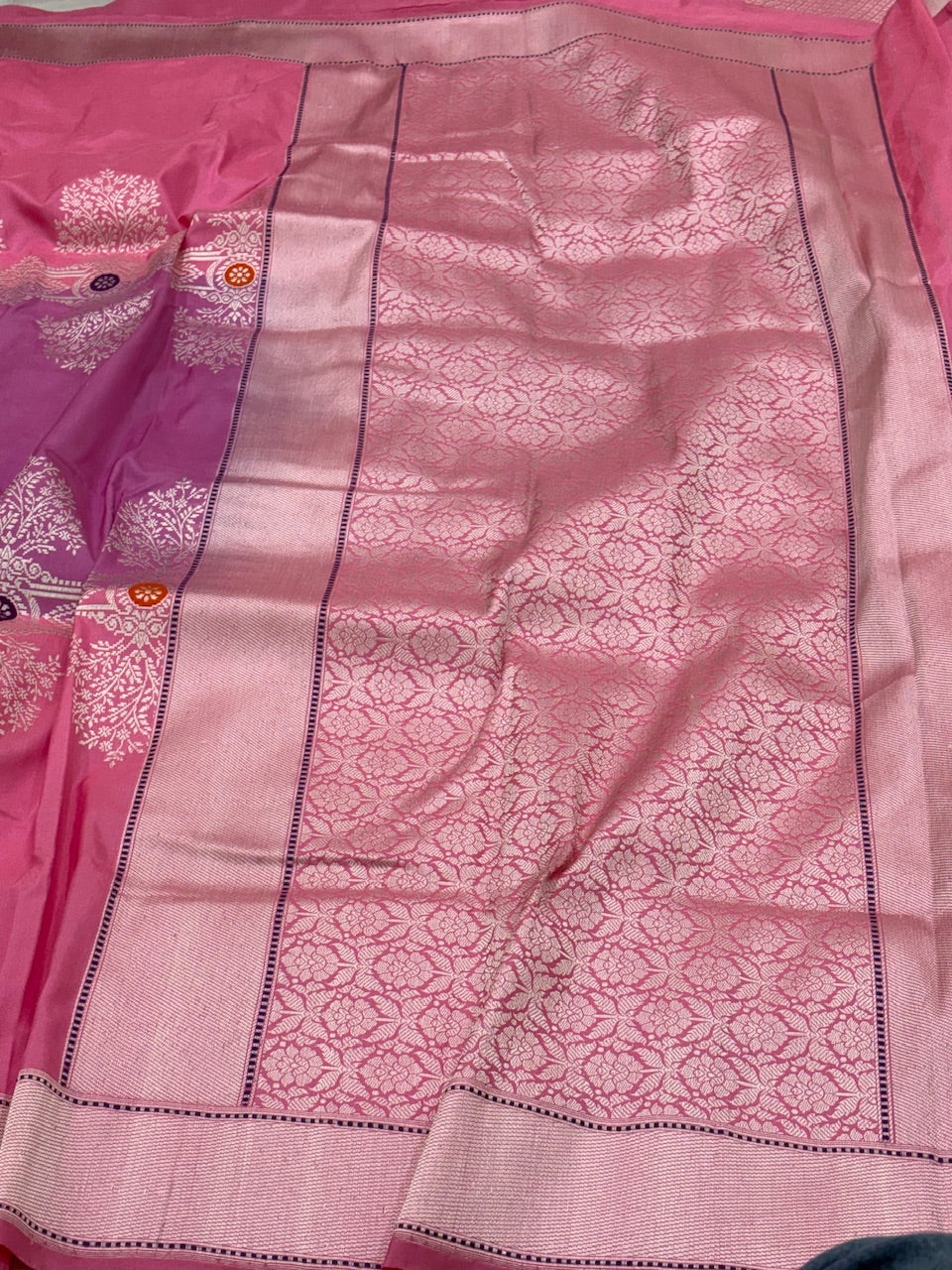 Pink Banarasi Pure Katan Silk Handwoven Saree