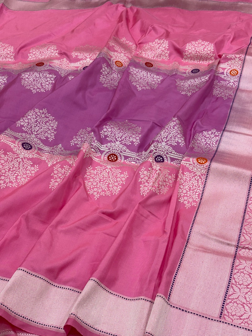 Pink Banarasi Pure Katan Silk Handwoven Saree