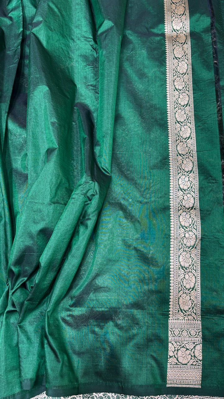 Green Pure Banarasi Katan Silk Saree