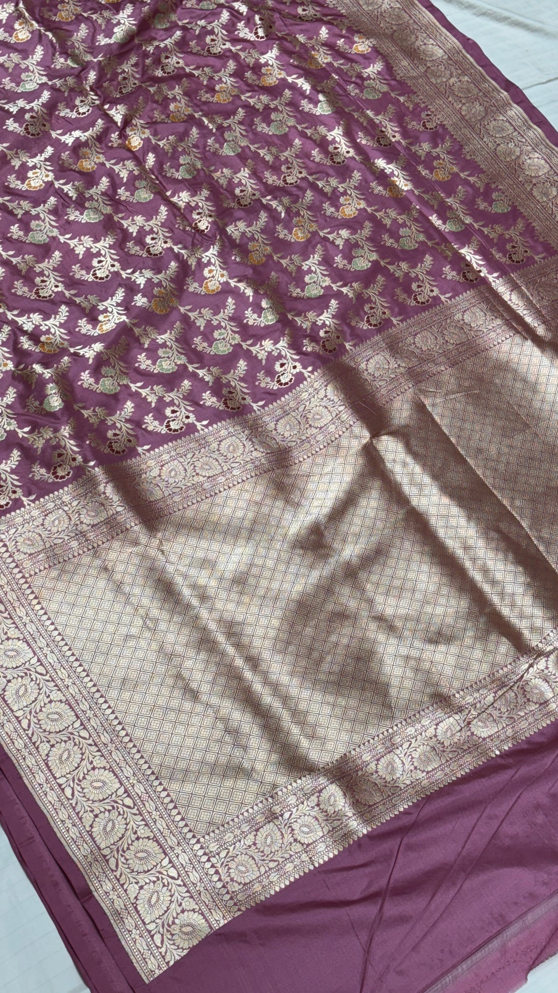 Pure Banarasi Katan Silk Pale Purple Saree